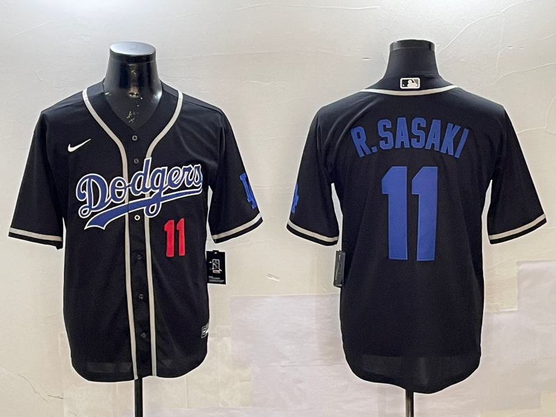 Men's Los Angeles Dodgers Roki Sasaki #11 Black Jersey